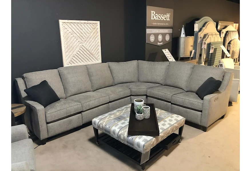 Magnificent Motion 4 Piece Reclining Sectional by Bassett at Esprit Decor Home Furnishings